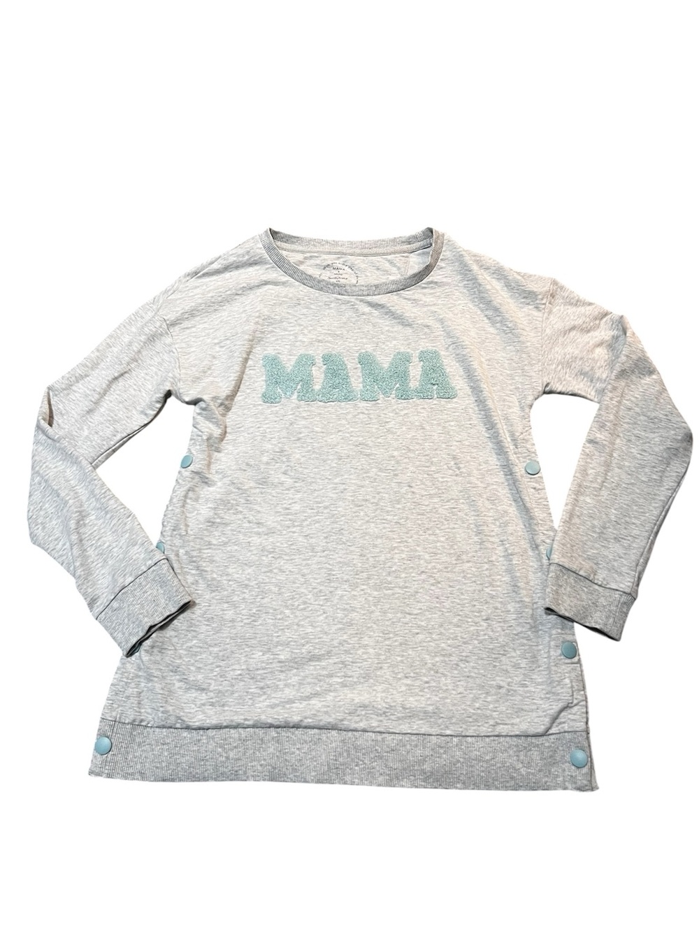Mama and Mini Seraphine Breastfeeding Graphic Sweatshirt in Light Gray Size XS